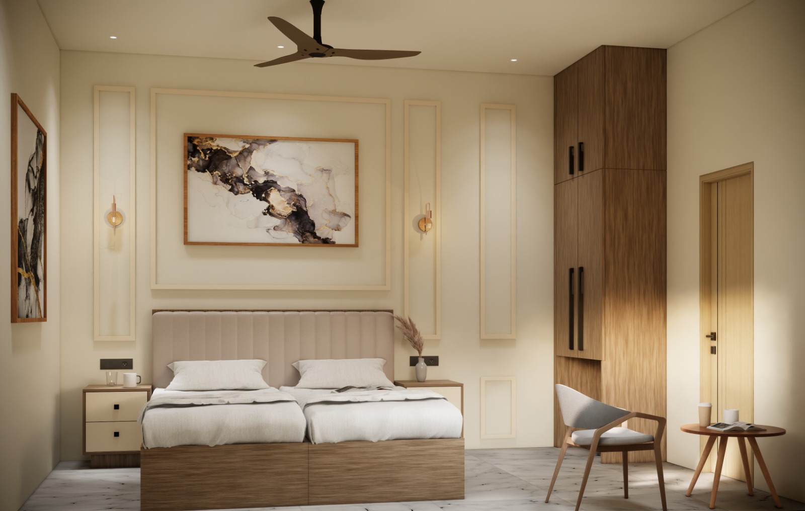 Master bedroom with wardrobe